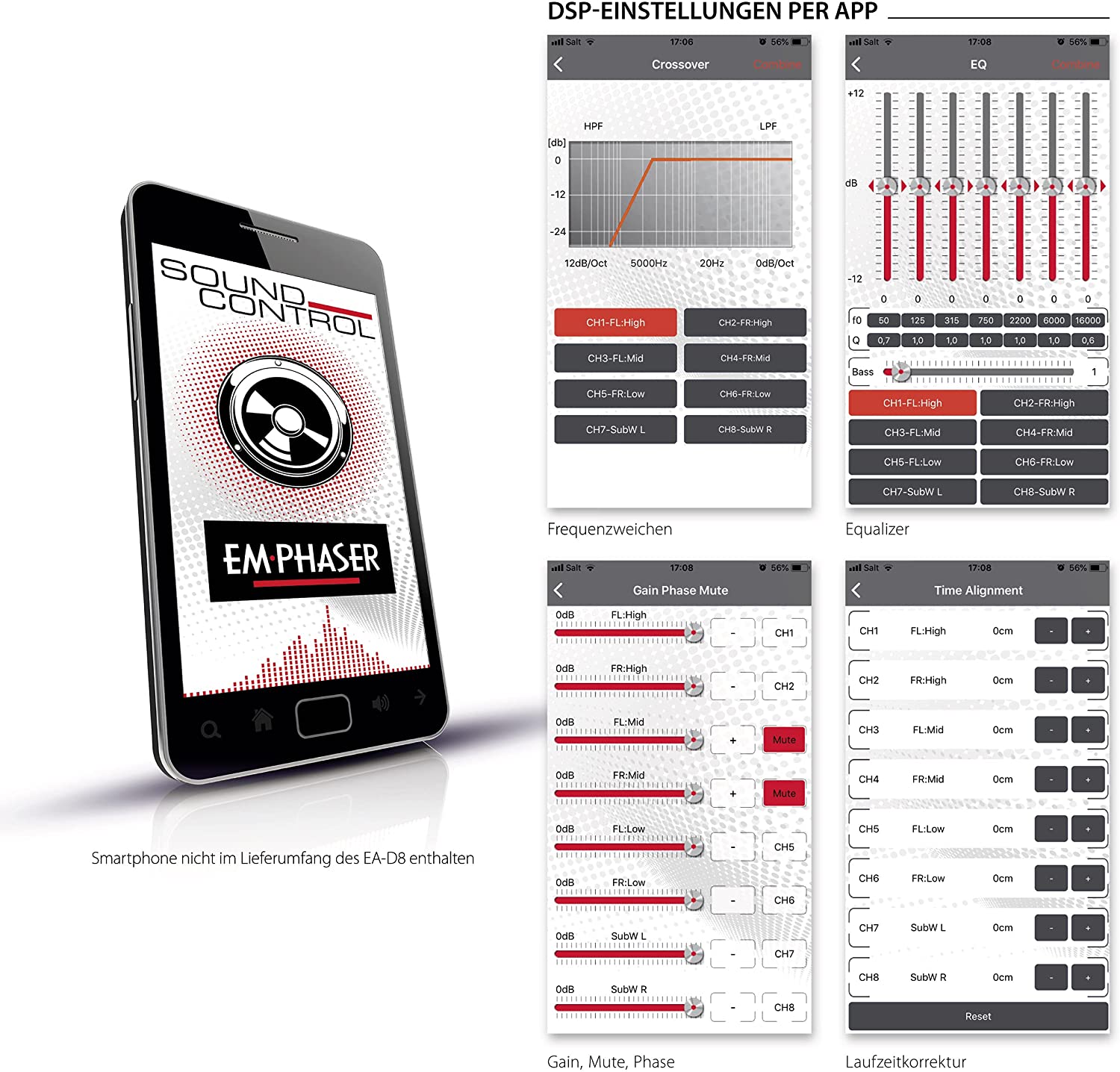 EMPHASER EA-D8 8 Kanal DSP Vorverstärker mit Bluetooth Audiostreaming B-Ware