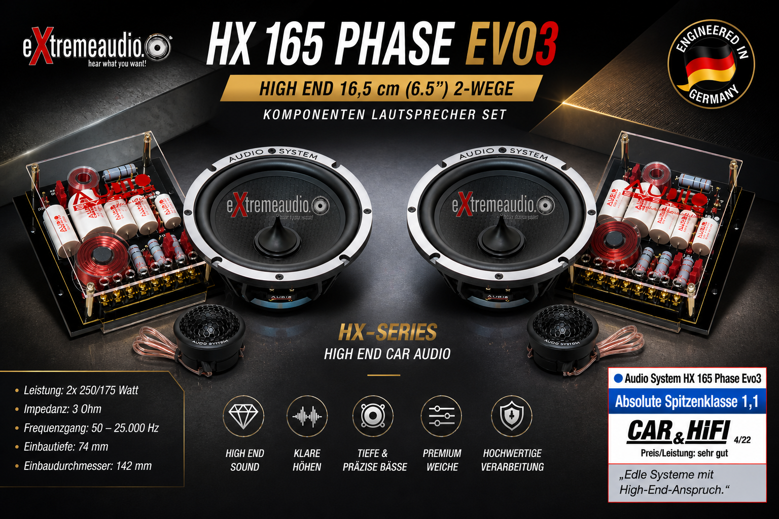 B-Ware Audio System HX 165 PHASE EVO 3 HX-SERIES PHASE 2-Wege Lautsprecher System 16,5 cm 
