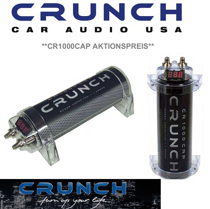 Crunch CR1000CAP 1,0 Farad Pufferkondensator Kondensator Powercap 1 Farad